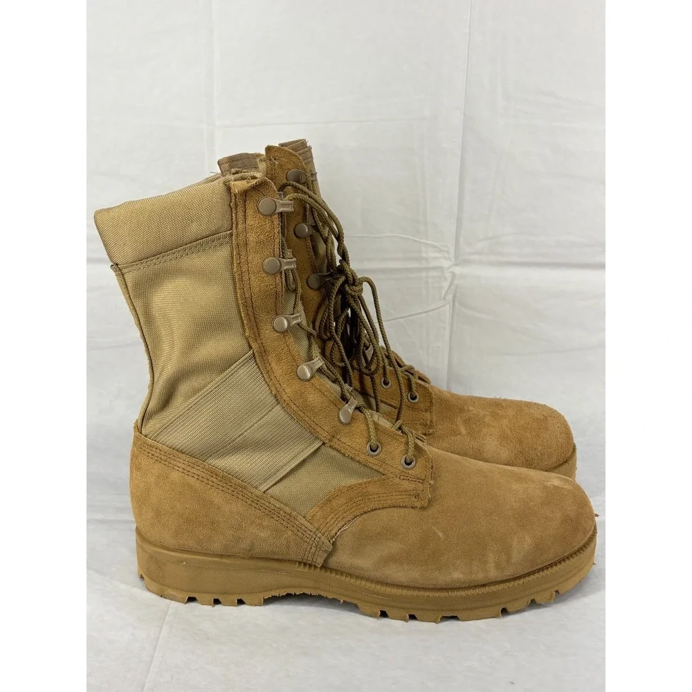 US Military Hot Weather Tactical Combat Boots Mens Desert Tan Suede 11 R NWOB